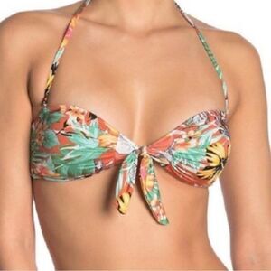 The Bikini Lab Tropical Oasis Bandeau Bikini Top - Size Large